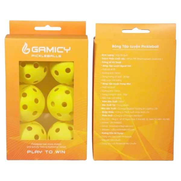 Bóng Pickleball Gamicy PG26L Indoor (Hộp 6 quả) - Ảnh 3
