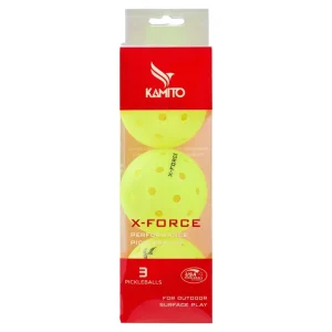 Bóng thi đấu Pickleball Kamito X-Force KMBPK250125 Xanh chuối (Hộp 3 Quả)