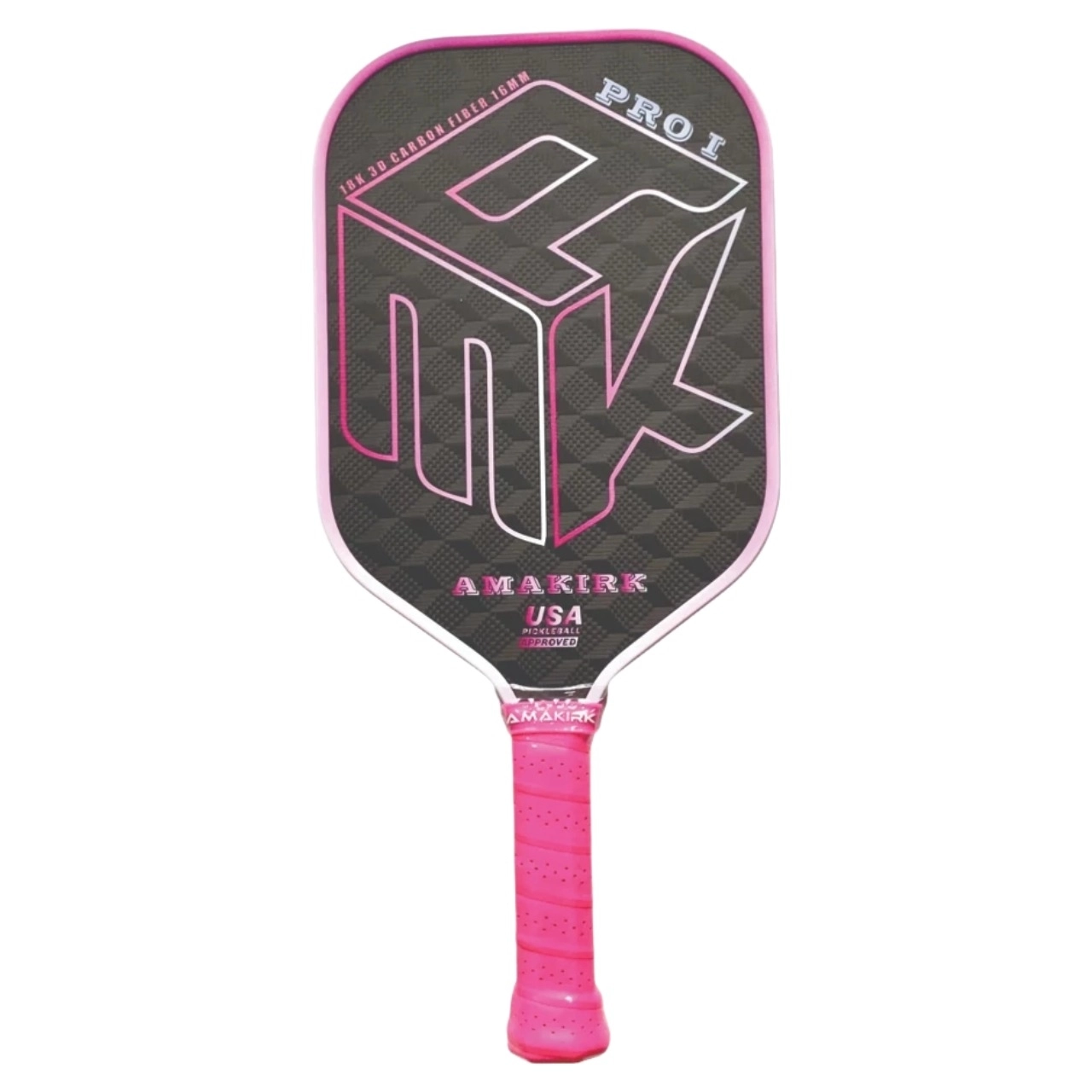 Vợt Pickleball Amakirk PRO 1 - 18K3D -16mm - Hồng