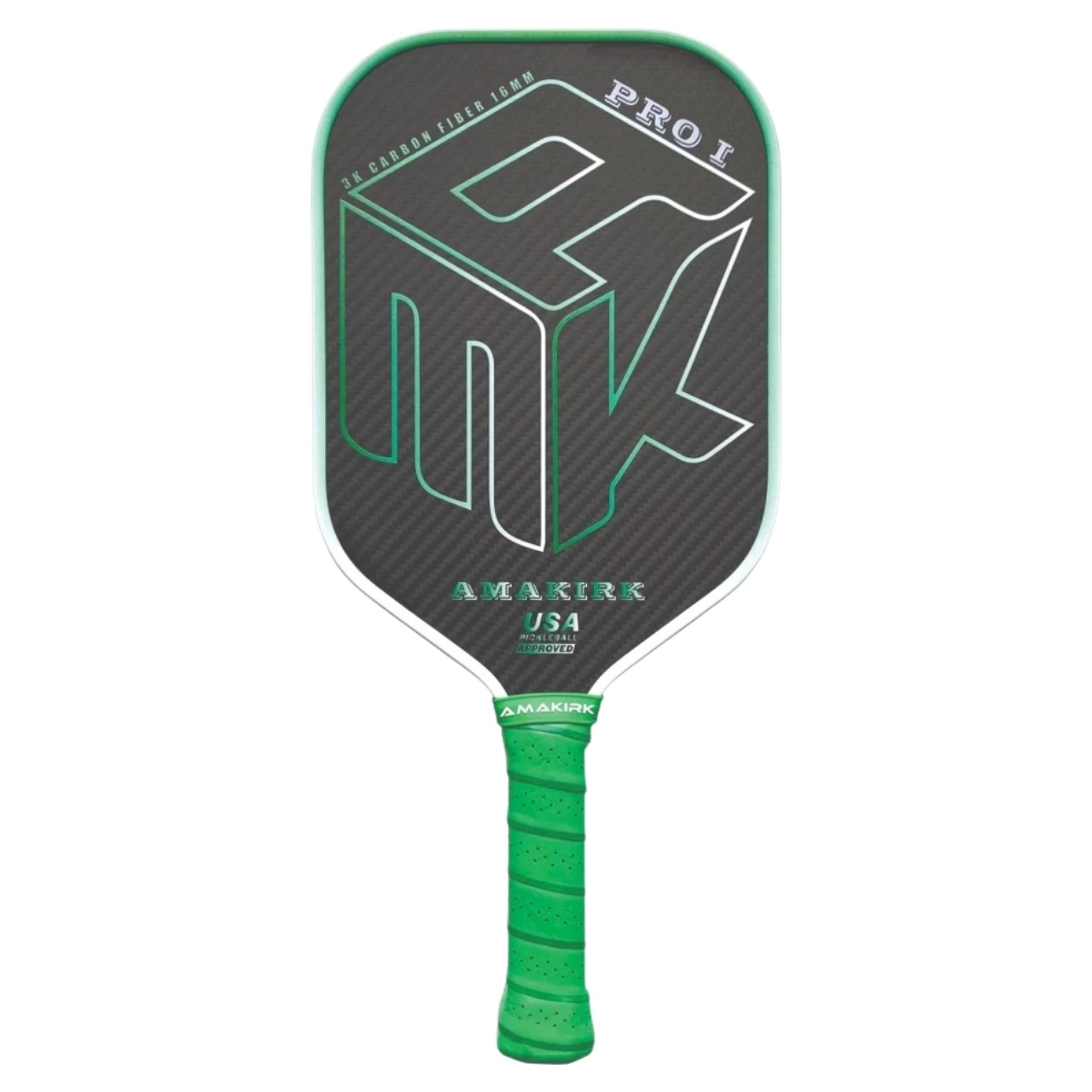 Vợt Pickleball Amakirk PRO 1 - 3K -16mm  - Xanh lá