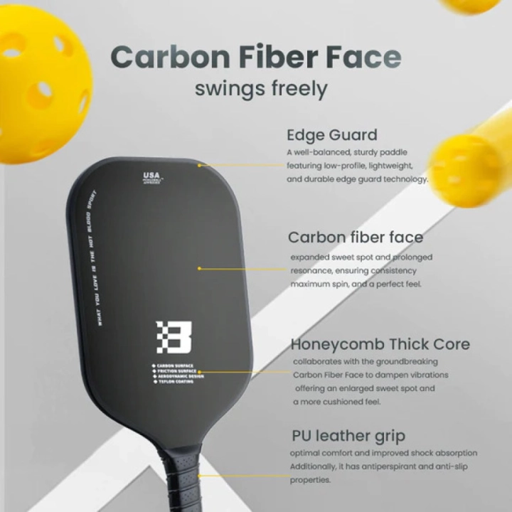 Công nghệ của Vợt Pickleball Beesoul Carbon Fiber STX1