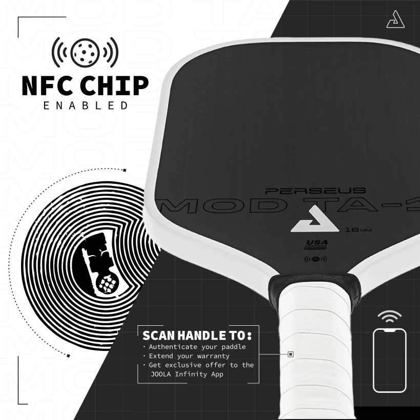Công nghệ NFC CHIP ACCESIBLE của Vợt Pickleball Joola Perseus 16mm Mod TA-15 Pro Player Edition