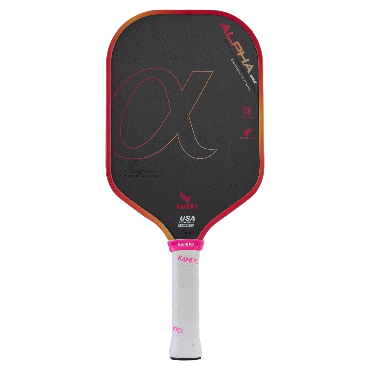 Vợt Pickleball Kamito Alpha - Hồng đậm - Vàng mơ