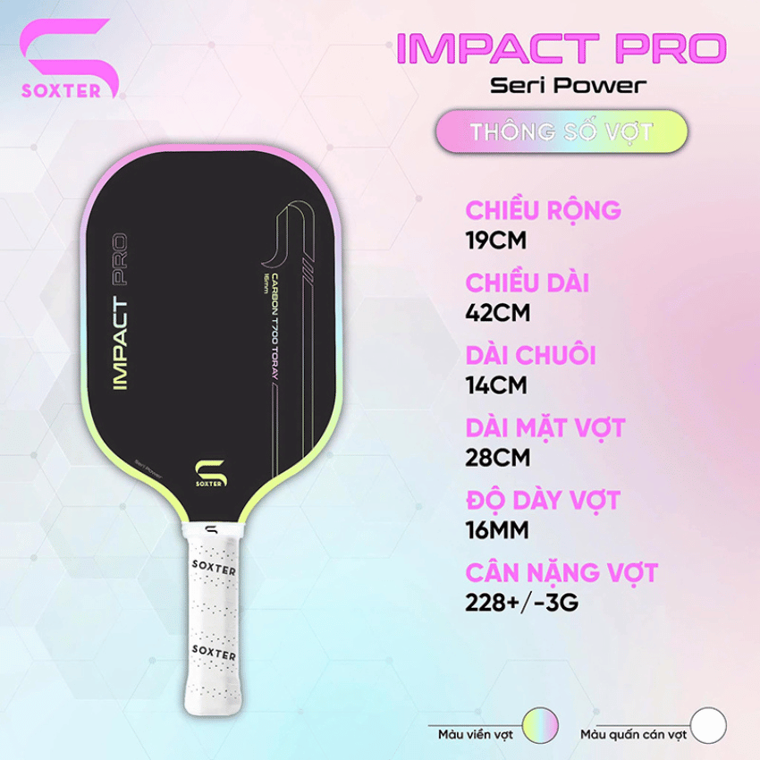 Vợt Pickleball Soxter Impact Pro 1.0 Seri Power - Ảnh 4