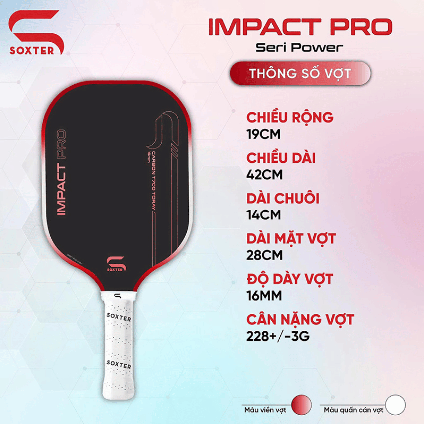 Vợt Pickleball Soxter Impact Pro 1.0 Seri Power - Ảnh 2
